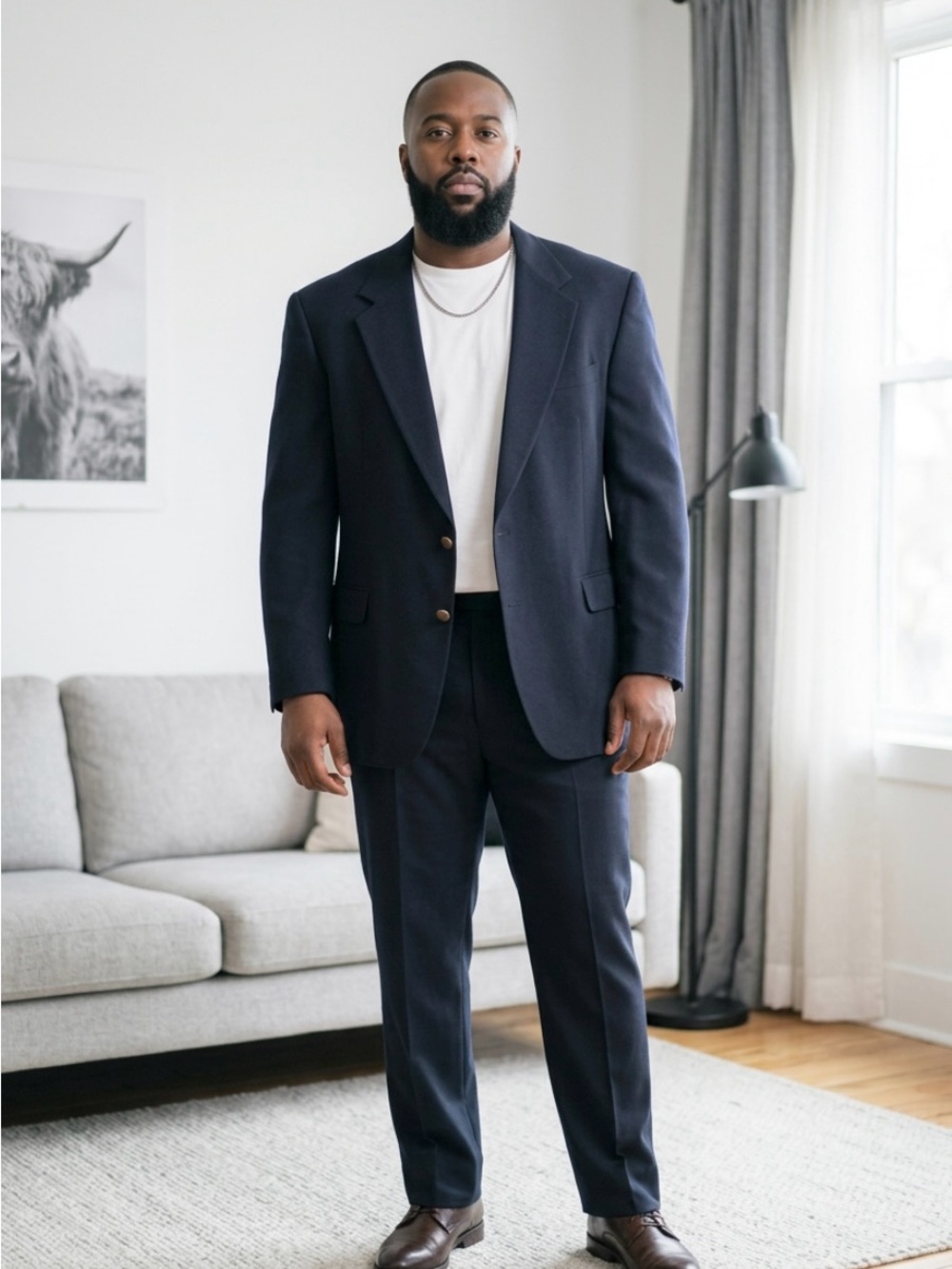 Pierre Cardin Men's Dark Navy Suit Jacket & Trousers
